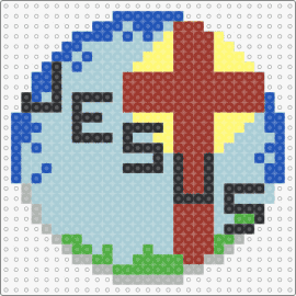 cross jesus - jesus,cross,religion,coaster,circle