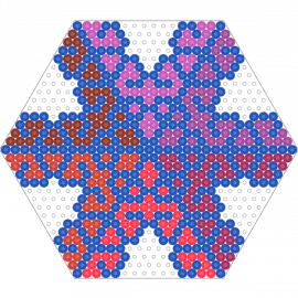snowflake w/colors - snowflake,geometric,hexagon,colorful,winter,red,white,purple