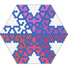 snowflake w/colors - snowflake,geometric,hexagon