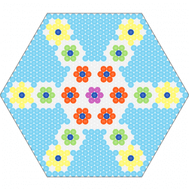 flower in a snowflake - flowers,snow,snowflake,hexagon