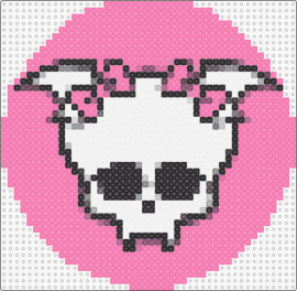 Draculaura Skullette Pattern! - skullette,draculaura,monster high,bows,skull,mattel,spooky,white,pink