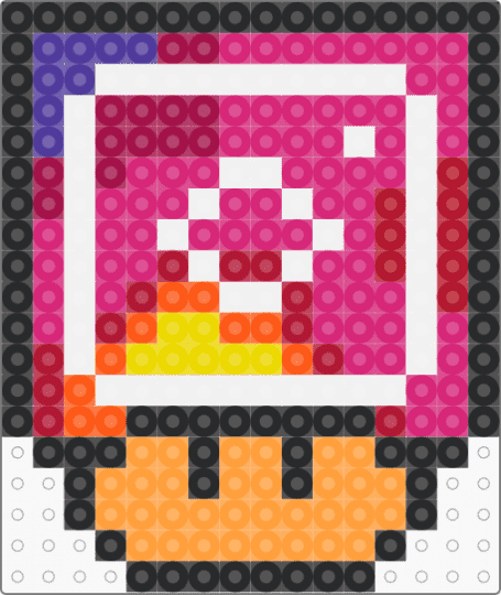 Instagram Logo Mario Mushroom (to be improved upon) - pink,orange