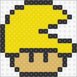 Pac-Man Mario Mushroom - pac man,mushroom,mario,nintendo,mashup,video game,arcade,classic,yellow,tan