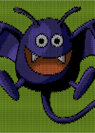 DQ Dracky - dracky,dragon quest,character,cute,smile,bat,panel,purple,green