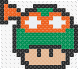 TMNT Michelangelo mushroom - michelangelo,tmnt,mushroom,teenage mutant ninja turtles,nintendo,mario,mashup,video game,green,orange,tan