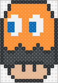 Clyde the Ghost mushroom - clyde,ghost,pacman,mushroom,mario,arcade,classic,retro,video game,orange,gray,tan