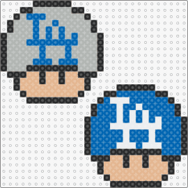 Los Angeles Dodgers mushrooms - dodgers,los angeles,mushroom,mario,mashup,baseball,sports,team,blue,gray,tan