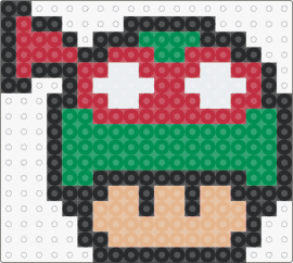 TMNT Raphael mushroom - raphael,tmnt,mushroom,teenage mutant ninja turtles,nintendo,mario,mashup,video game,green,red,tan