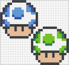 Blue & Green Yoshi Egg mushrooms - yoshi,egg,mushrooms,mario,nintendo,video game,mashup,polka dots,blue,green,white,tan