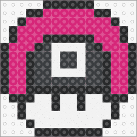 Squid Game shroom (Square) - squid game,mushroom,mario,tv show,mashup,pink,black,white