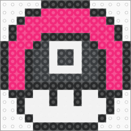 Squid Game shroom (Square) - squid game,mushroom,mario,tv show,mashup,pink,black,white