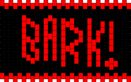 Bark! - bark,text,cuff,simple,red,black