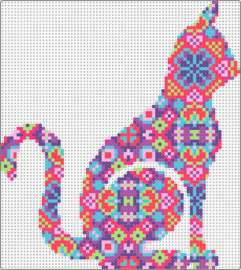 Floral Kitty WIP - pink