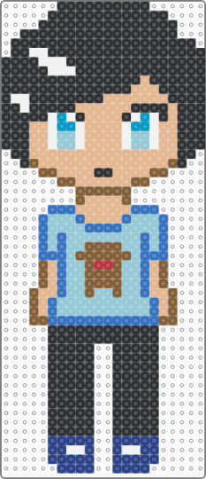 Phil Lester Blue Domo Shirt - beige, black, blue, light blue
