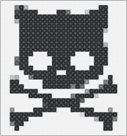 kitty !! - cat,crossbones,skull,kitty,jolly roger,black,white