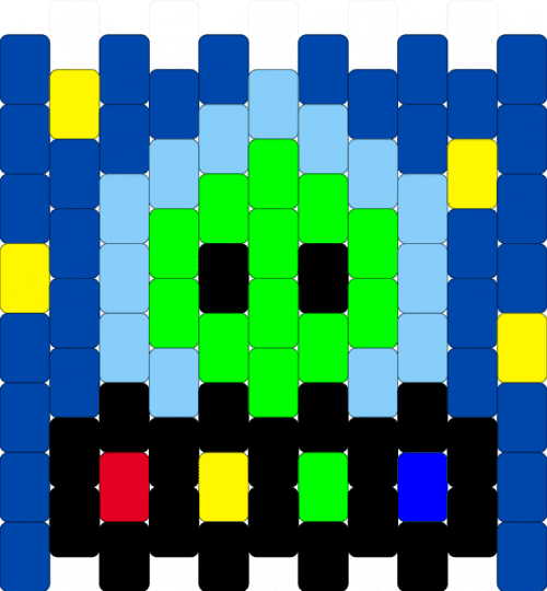mini alien in ufo with background !! - blue, green, light blue