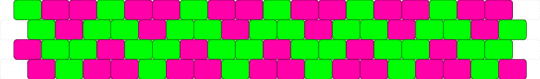 6 1/2 inch zigzag - green,pink