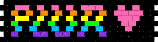 7 1/2 Plur with Heart - black,pink