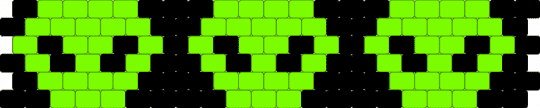 21 Bead Alien - green,black