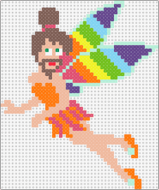 Bearded fairy - fairy,tinkerbell,beard,colorful,winged,orange,tan,brown