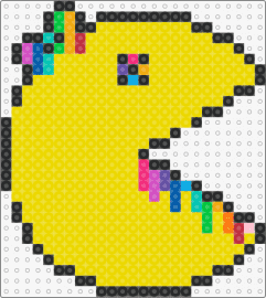 Ms. PAC-man - ms pacman,trippy,retro,video game,character,rainbow,yellow