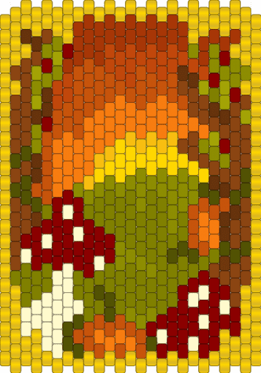 Fall bag front 🍁🍂 - yellow,red,gold,nature,green,fall,mushroom,bag,halloween