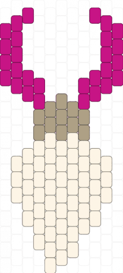 Moth head 3# - beige,pink