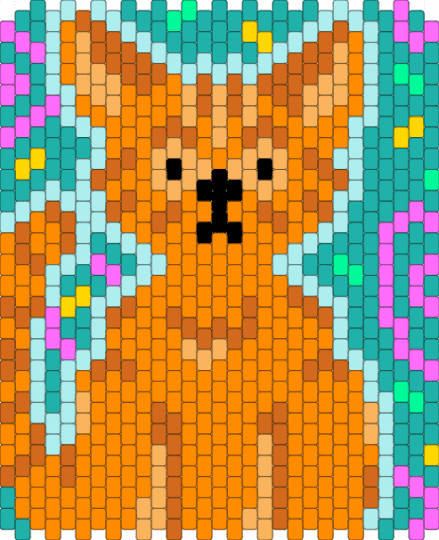 Party kitty - orange,teal