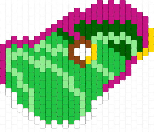 Smaller moth wing - pink,green