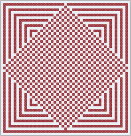 Diamond in square 2 colors red - diamond,checkered,geometric,trippy,illusion,grid,red,white