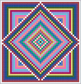 Diamond in square 2 colors - diamond,geometric,colorful,panel,tapestry,trippy,pink,teal,yellow