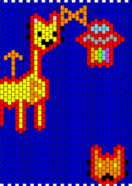 In progress - giraffe,ufo,colorful,panel,blue,yellow,red