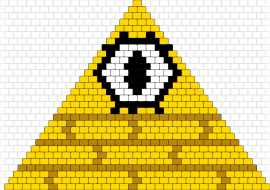 Bill - bill cipher,gravity falls,pyramid,character,cartoon,cyclops,tv show,yellow,white