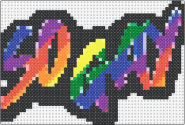 So gay fuse bead pattern - gay,graffiti,text,rainbow,black