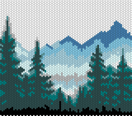 Mountain range - teal,gray,light blue