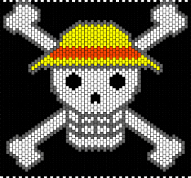 one piece flag - jolly roger,one piece,flag,skull,crossbones,anime,tv show,hat,white,black,yellow