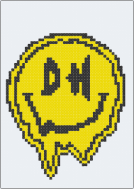 Dirty Happy Logo - Trippy Face - dirty happy,smiley,melting,trippy,dj,edm,music,logo,yellow,black