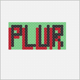 PLUR perler - plur,text,peace,love,unity,respect,black,green,red