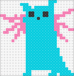 Rivulet Slugcat (short gills) - rivulet,slugcat,rain world,video game,character,simple,light blue,teal,pink