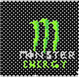 monster can bag, main panel - black,white,green,monster,energy