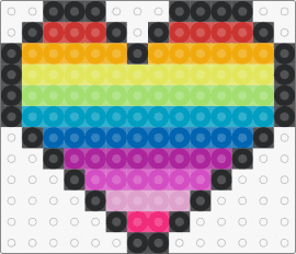 Rainbow perler heart! - heart,rainbow,love,colorful,pink,blue,yellow