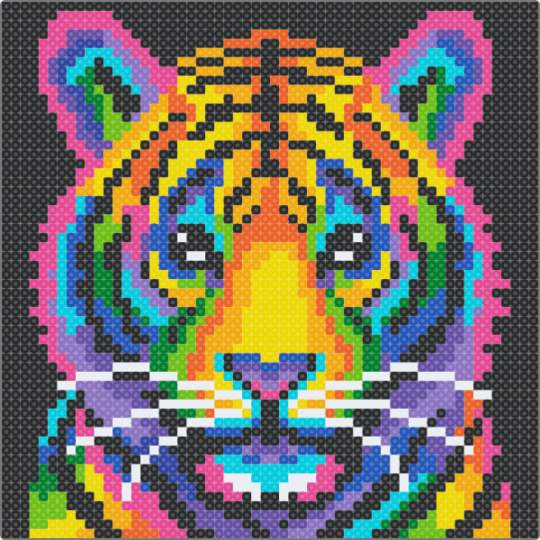 Rainbow tiger - black,pink,blue,orange