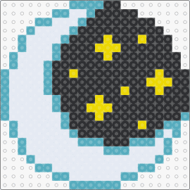 moon and stars - moon,night,stars,coaster,crescent,white,light blue,black,yellow