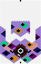 mask layout - geometric,diamonds,mask,colorful,purple,orange,green