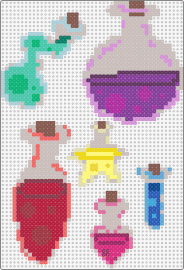 magic potion pack - potions,magic,vials,jars,cork,colorful,purple,green,red,yellow