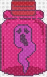 neon ghost in a jar - ghost,jar,neon,spooky,bottle,halloween,pink