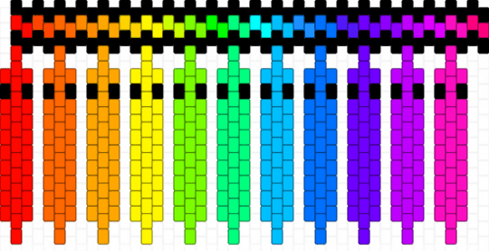Rainbow worm choker - choker, colorful, decora, kandi, kidcore, orange, purple, rainbow, scene, worm