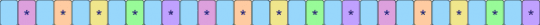 Baby blue with rainbow pastel star single - light blue,pink