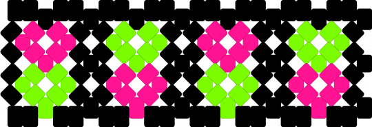 Double scene heart cuff - pink,green,x base,cuff,scene,heart,lime green,hot pink,cute,kewl
