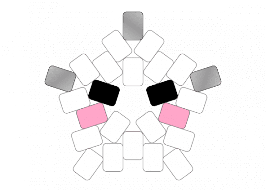 Mini blushing ghost star - gray, halloween, holiday, pink, white
